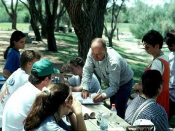 Group of people around a table